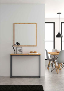 Entrada TOP 100x78x30, Espejo HEXA 58x80cm. Roble 1 Nudo / Grafito